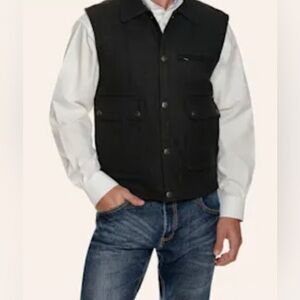 Cavenders Men’s Wool Rancher Vest Winter Warm Work Brown Size Large